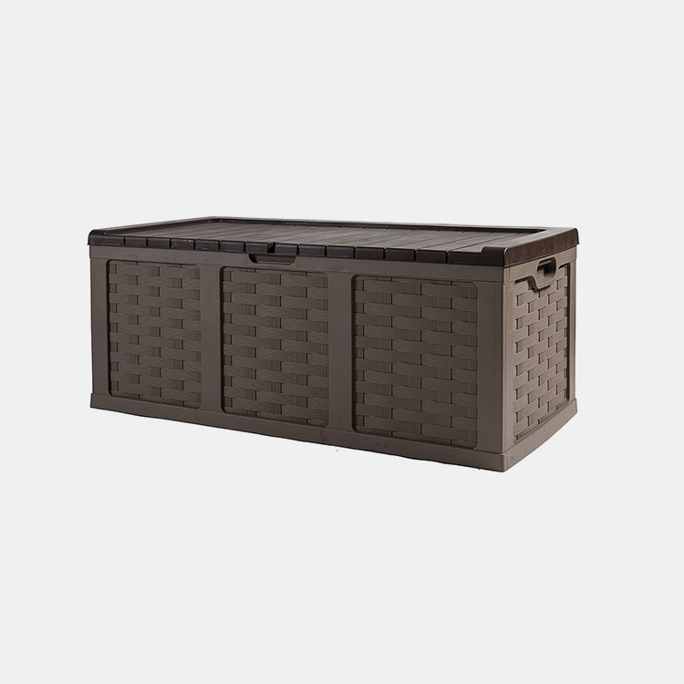 153 Gallon Brown Rattan Plastic Deck Box