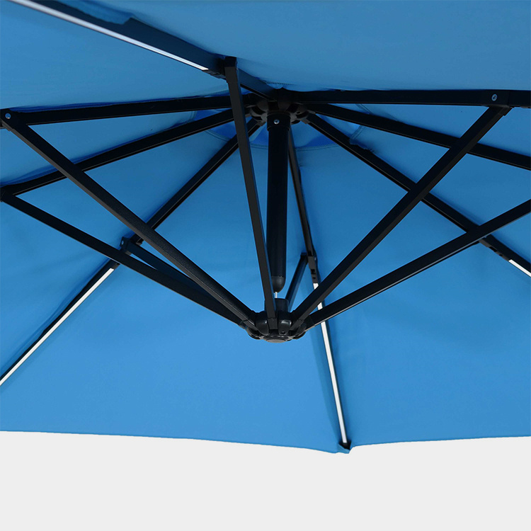 10FT LED Solar Hanging Market Patio Umbrella