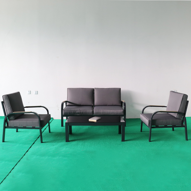 4-Piece Patio Furniture Aluminum Conversation Set