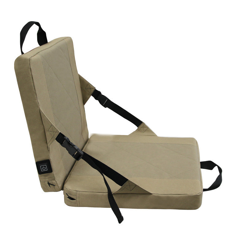 Heated Reclining Folding Stadium Seat with Cushion