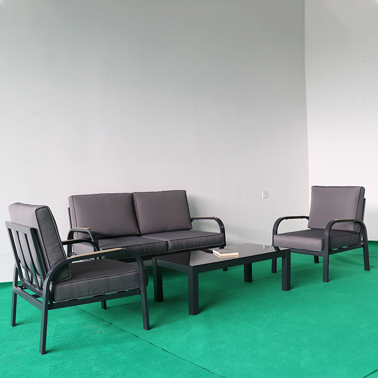 4-Piece Patio Furniture Aluminum Conversation Set