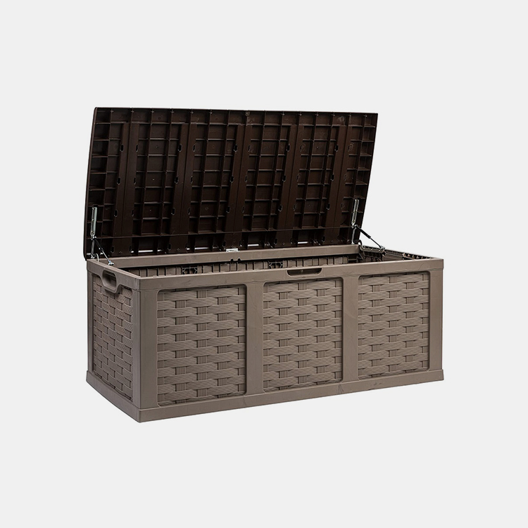153 Gallon Brown Rattan Plastic Deck Box