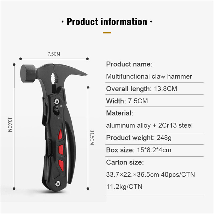 12 In 1 Mini Multitool Hammer