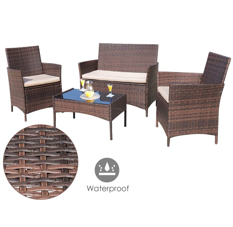 4PCS Rattan Patio Furniture Set