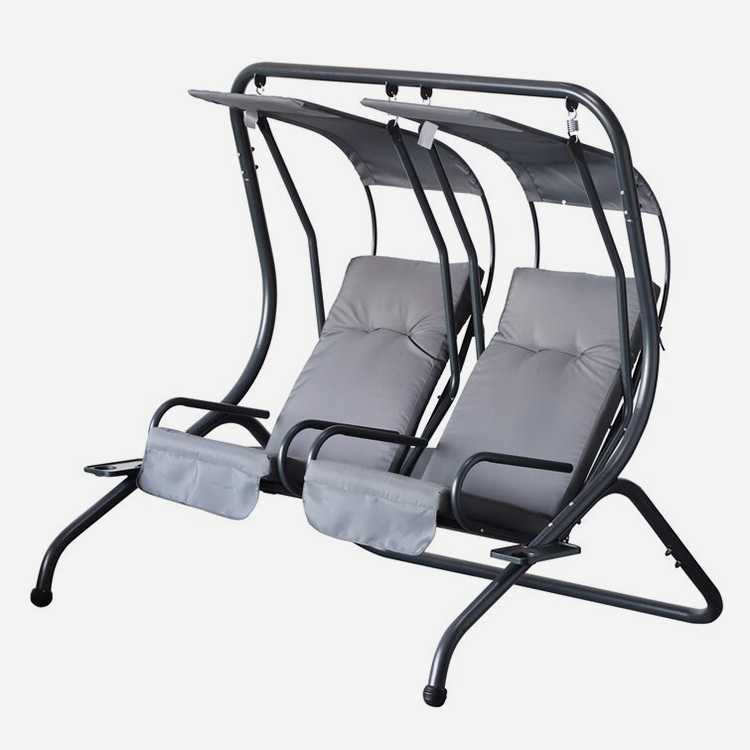 Outdoor 2 Person Canopy Steel Porch Swing