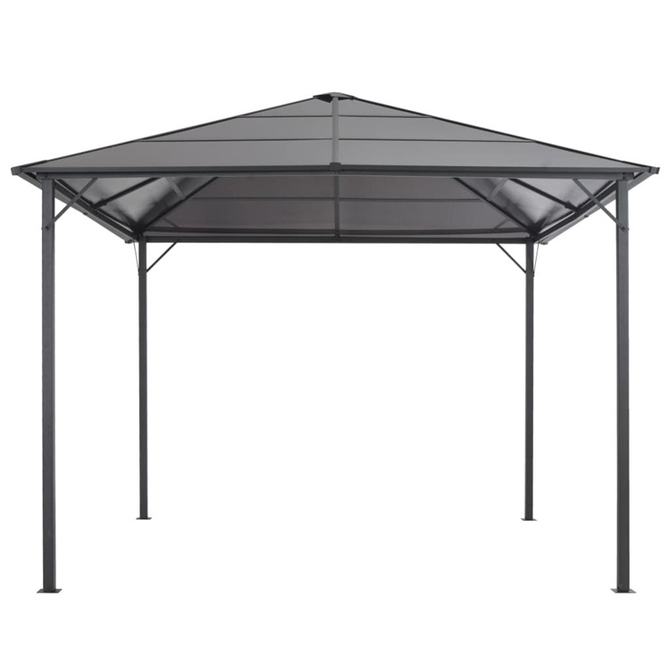 Patio Gazebo With Curtain Aluminum