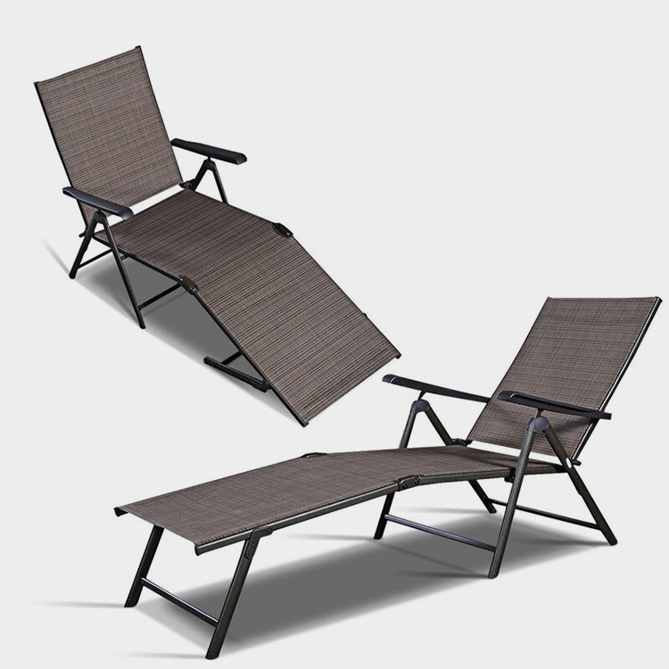 7 Position Foldable Aluminium Chaise Lounger