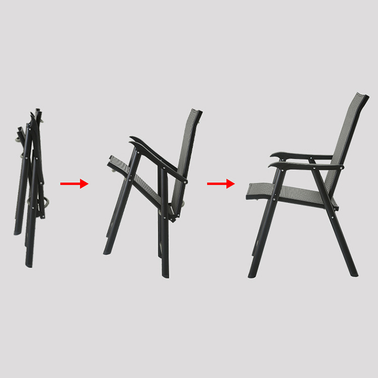 Patio Folding Deck with Armrest Dining Chairs