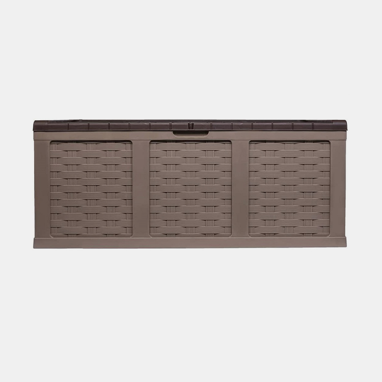 153 Gallon Brown Rattan Plastic Deck Box