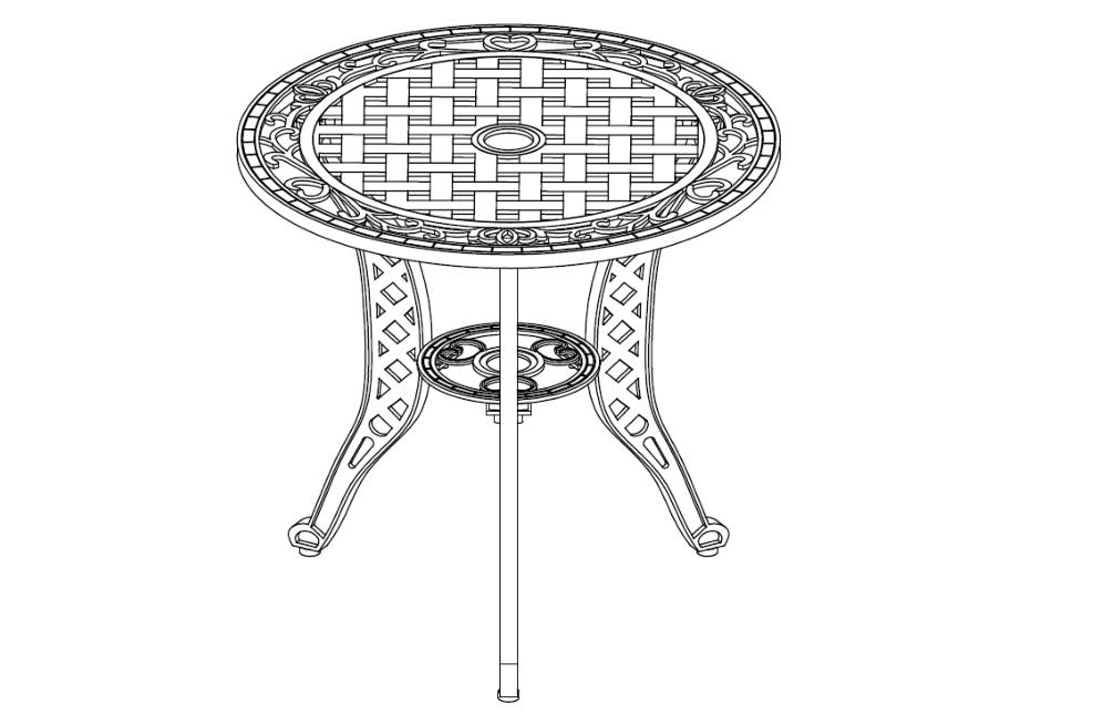 Cast Aluminum 3 Piece Bistro Dining Set ----Table Installation Guide