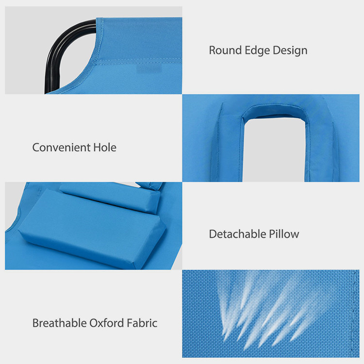 Outdoor Folding Beach Chaise Lounge Chair