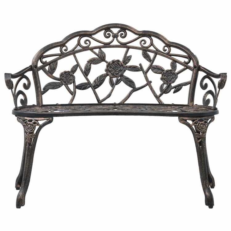 Outdoor Garden Metal Cast Aluminum Bench
