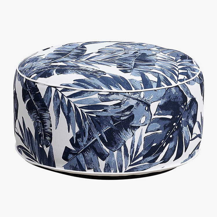 Inflatable Stool Ottoman Blue Leaf