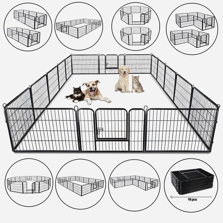 16 Panel Metal Pet Dog Playpen Kennel