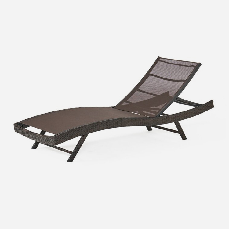 Patio Adjustable Rattan Chaise Lounge Chair