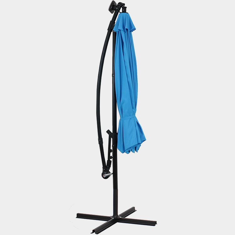 10FT LED Solar Hanging Market Patio Umbrella