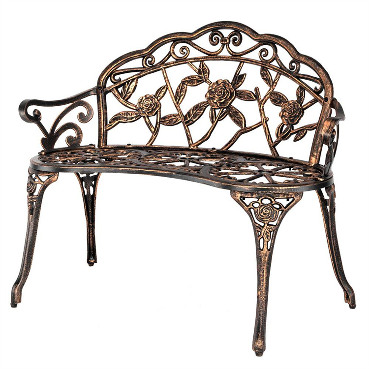 Outdoor Garden Metal Cast Aluminum Bench