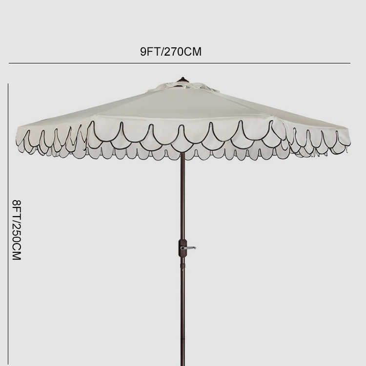 9Ft Crank Double Wavy Patio Umbrella
