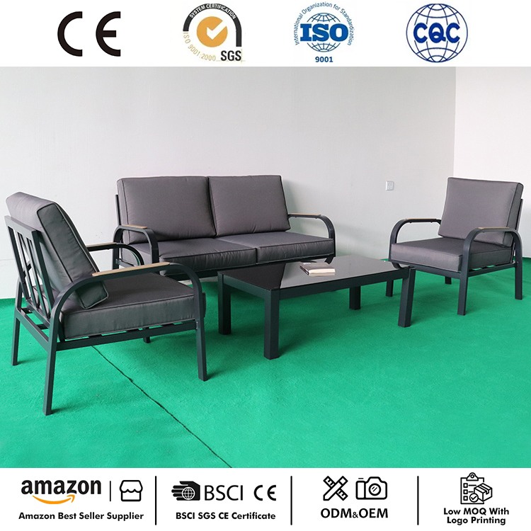 4-Piece Patio Furniture Aluminum Conversation Set