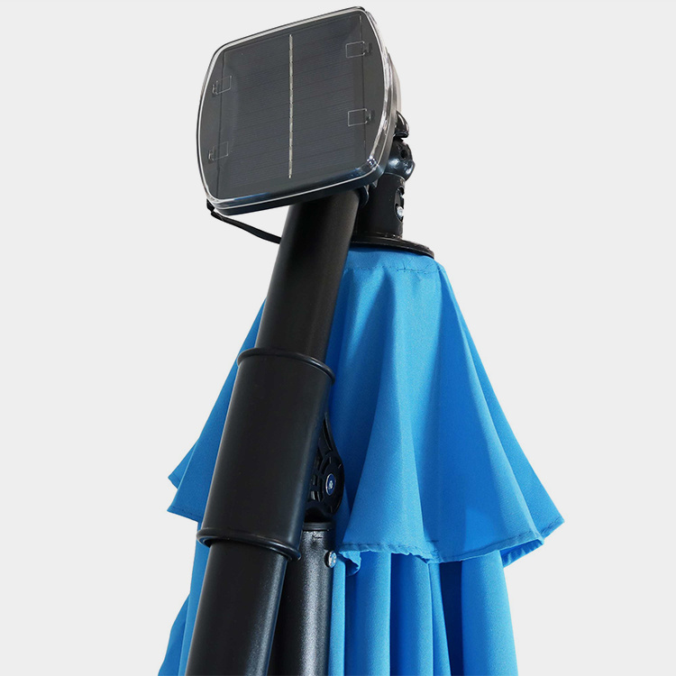10FT LED Solar Hanging Market Patio Umbrella