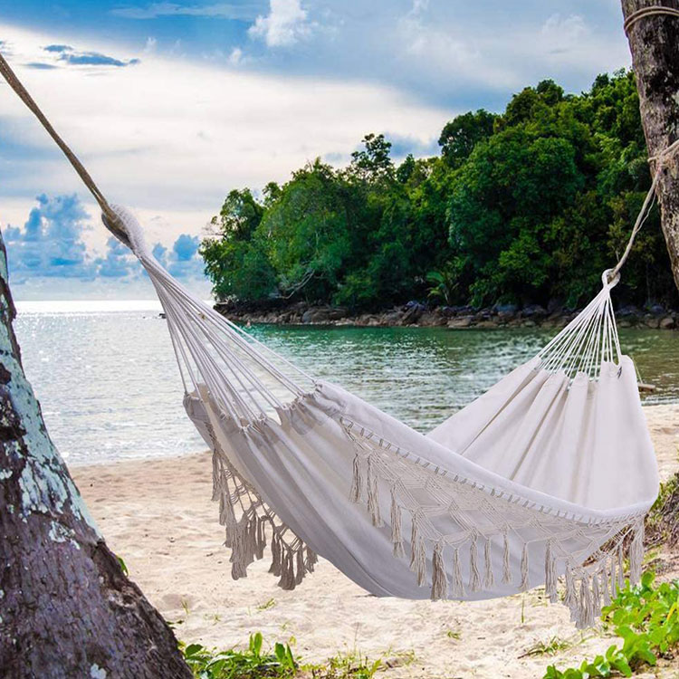 Handmade Fringed Macrame Hammock