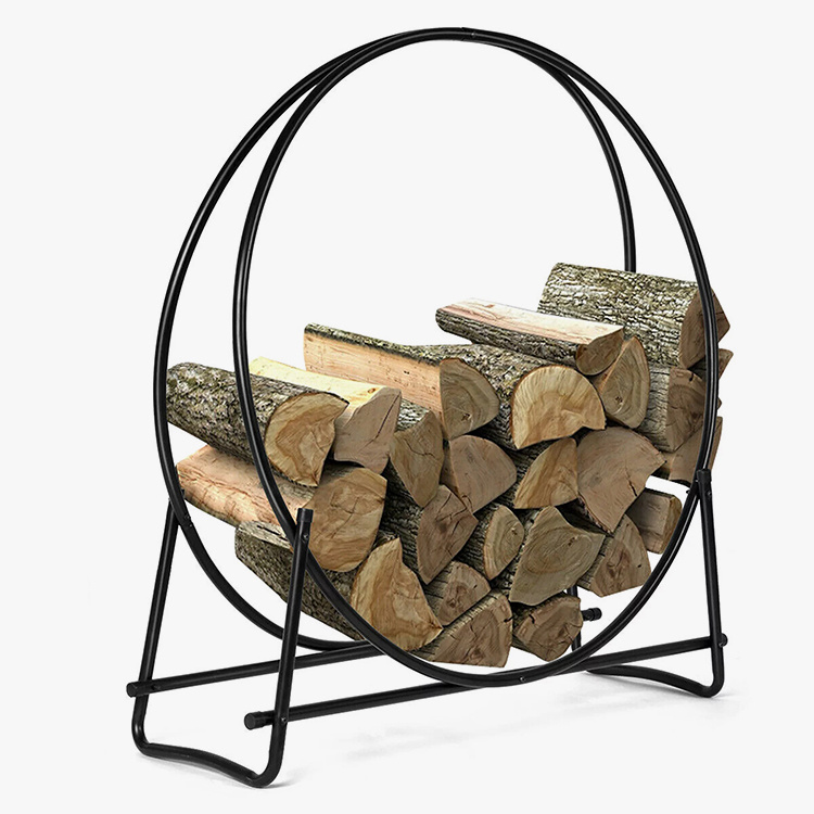 Log Hoop Firewood Storage Rack Holder
