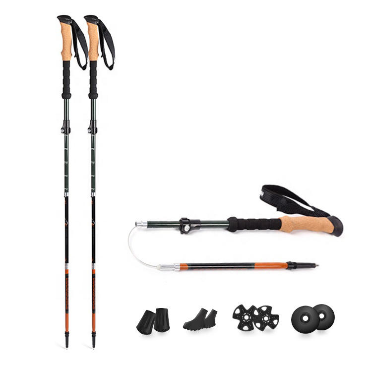 2pc Folding Trekking Hiking Poles