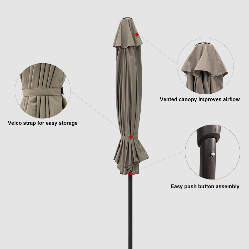 9ft Semi-Circular Terrace Outdoor Umbrella