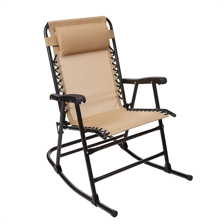 Outdoor Zero Gravity Folding Lounge Rocker with Pillow