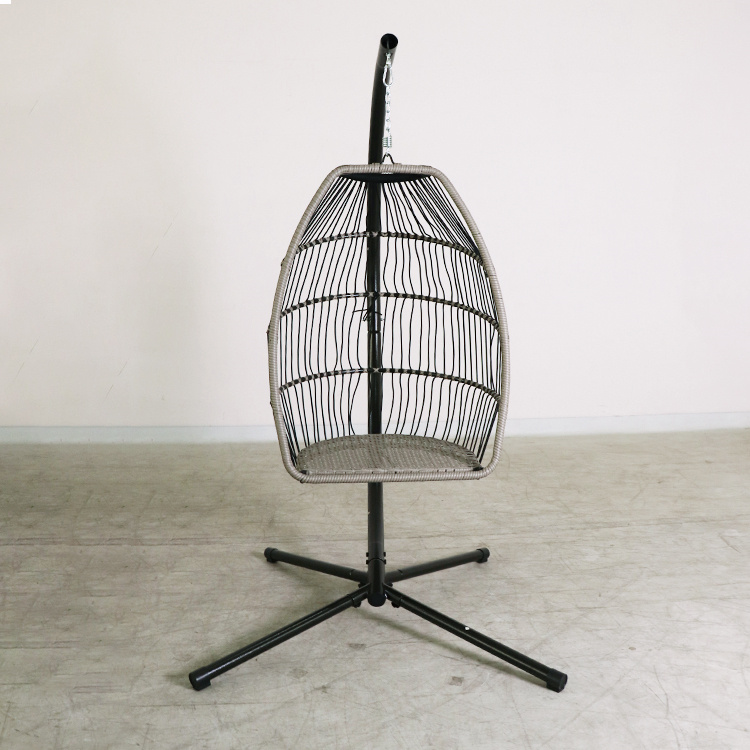 Porch Foldable PE Wicker Egg Hanging Chair