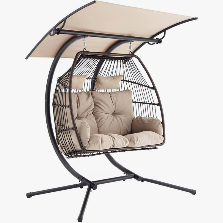 2 Person Hanging Swing Wicker Egg Chair