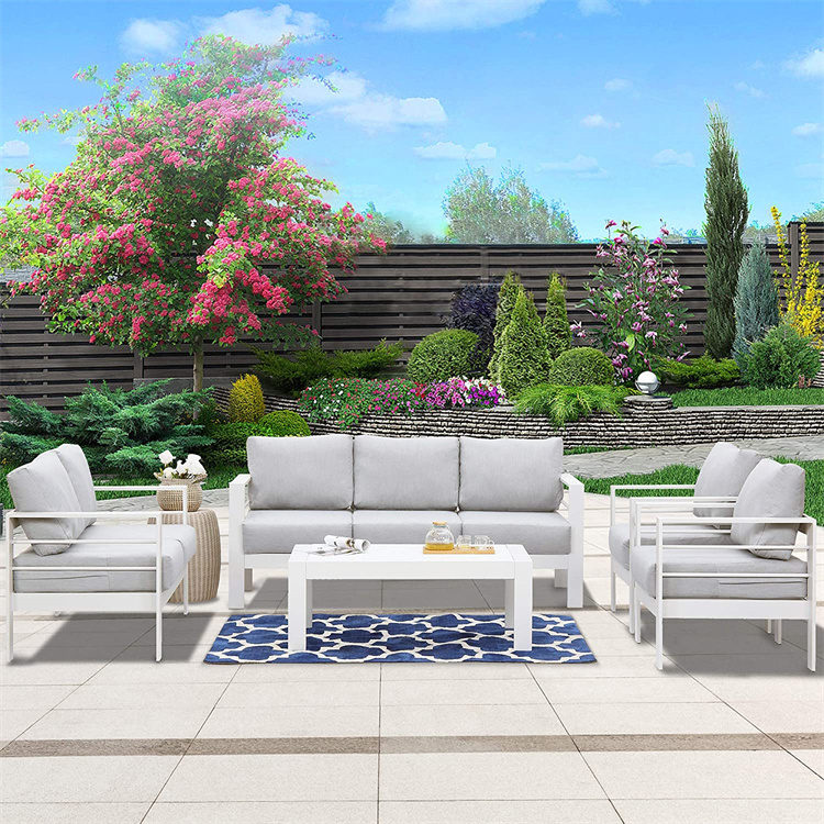 5-Pcs Set Aluminum Patio Chat Set