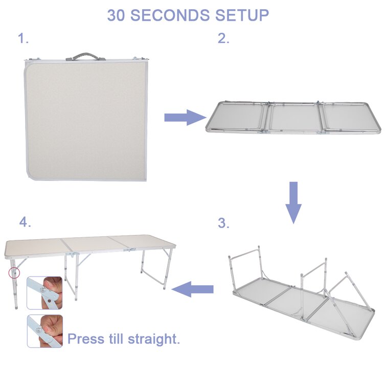 8 Feet Aluminum Camping Folding Table