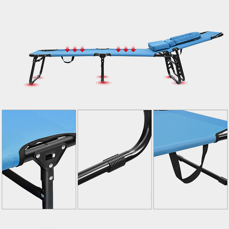 Outdoor Folding Beach Chaise Lounge Chair