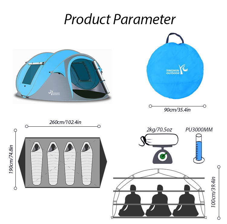 4 Person Instant Pop up Camping Tent