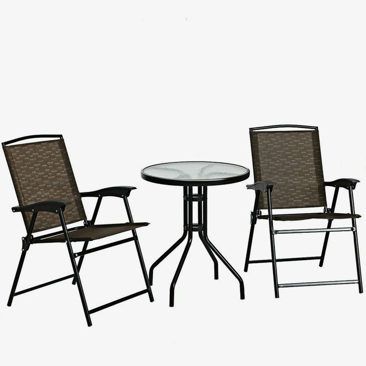 3 Pieces Folding Patio Bistro Set